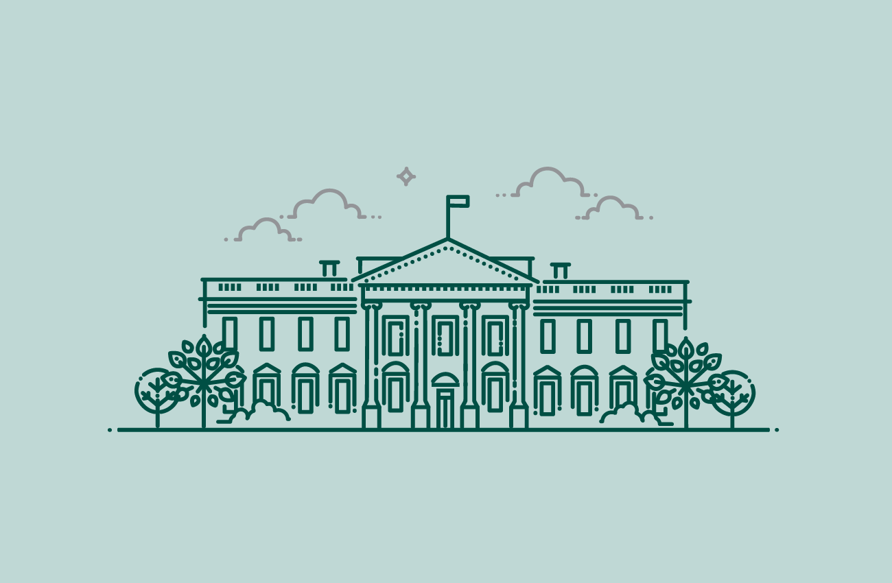 Federal building minimal line art